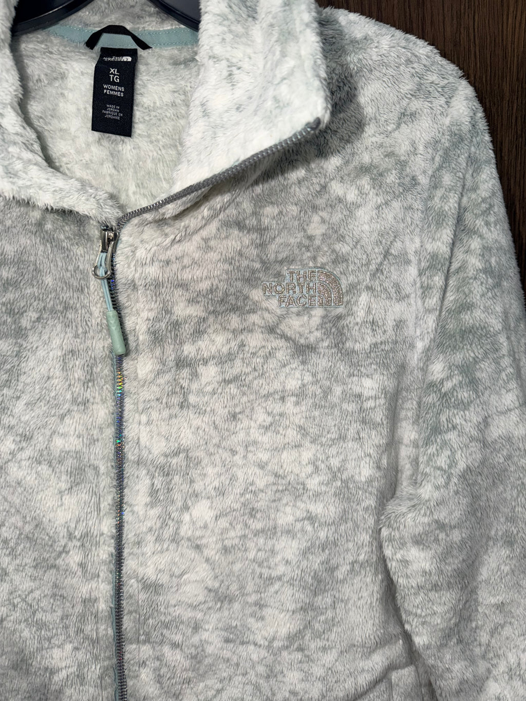 The North Face Women’s Marbled Zip up Fuzzy Fleece Jacket Size XL EUC