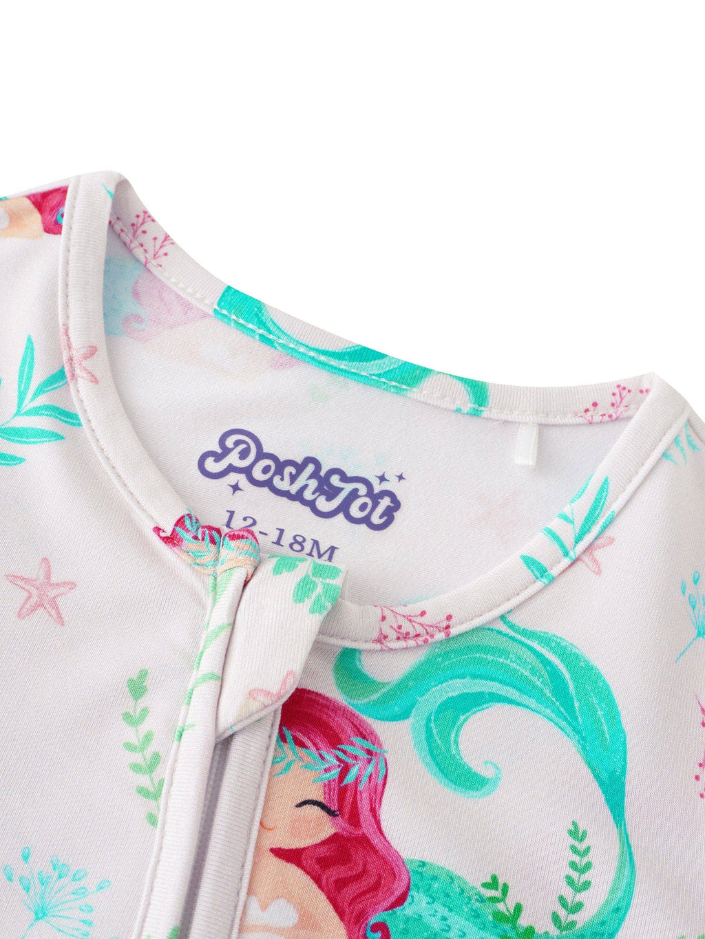 PoshTOT Mermaid Bamboo Baby Convertible Zippy Romper: 2T
