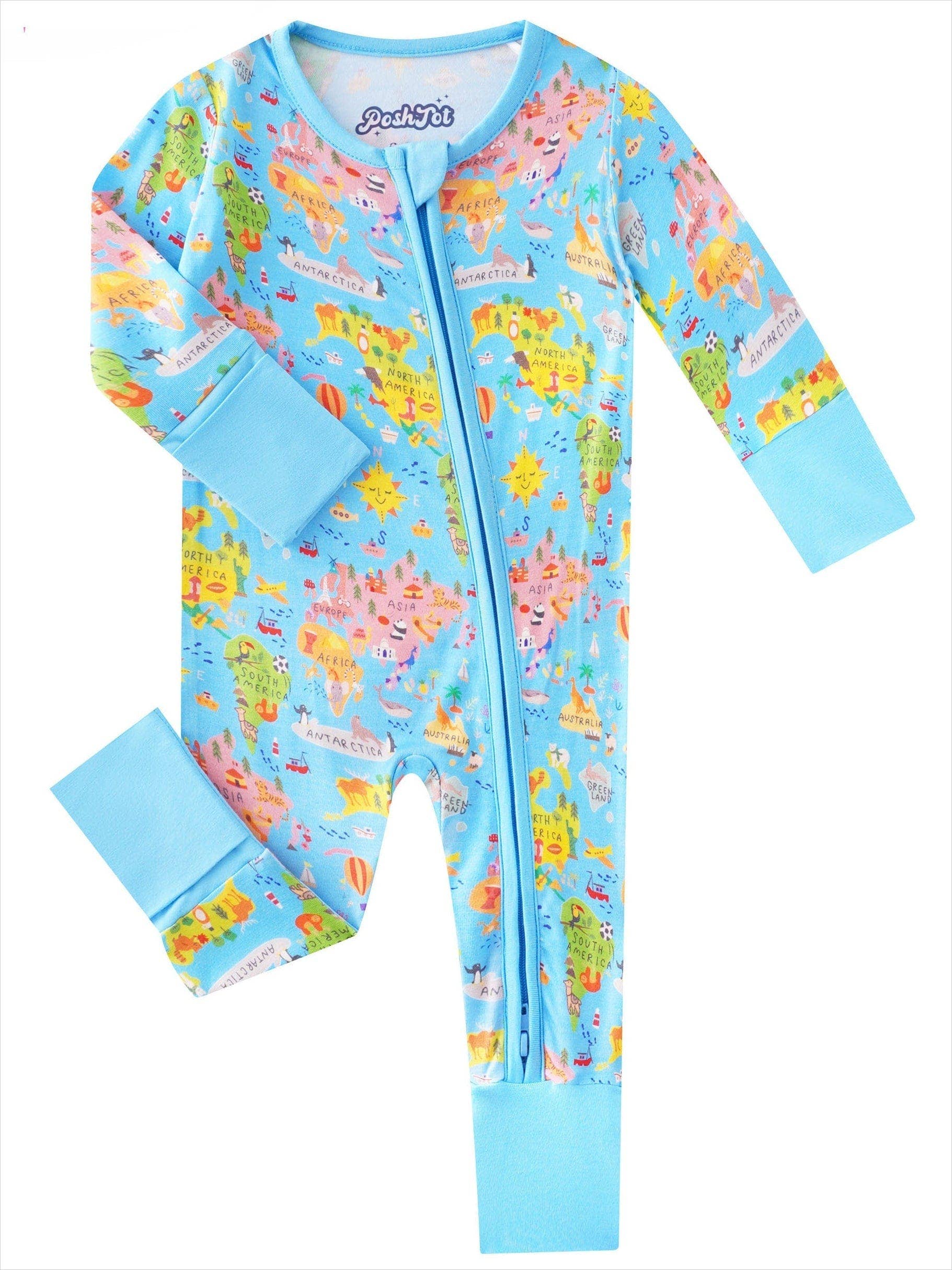 PoshTOT Colorful Stars Bamboo Baby Convertible Zippy Romper: Star / 3-6M