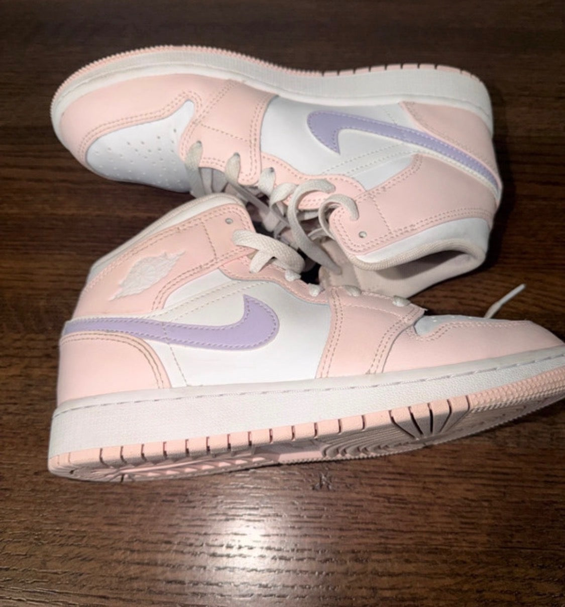 Air Jordan 1 Mid GS “Pink Wash” in Big Kids’ size 4Y