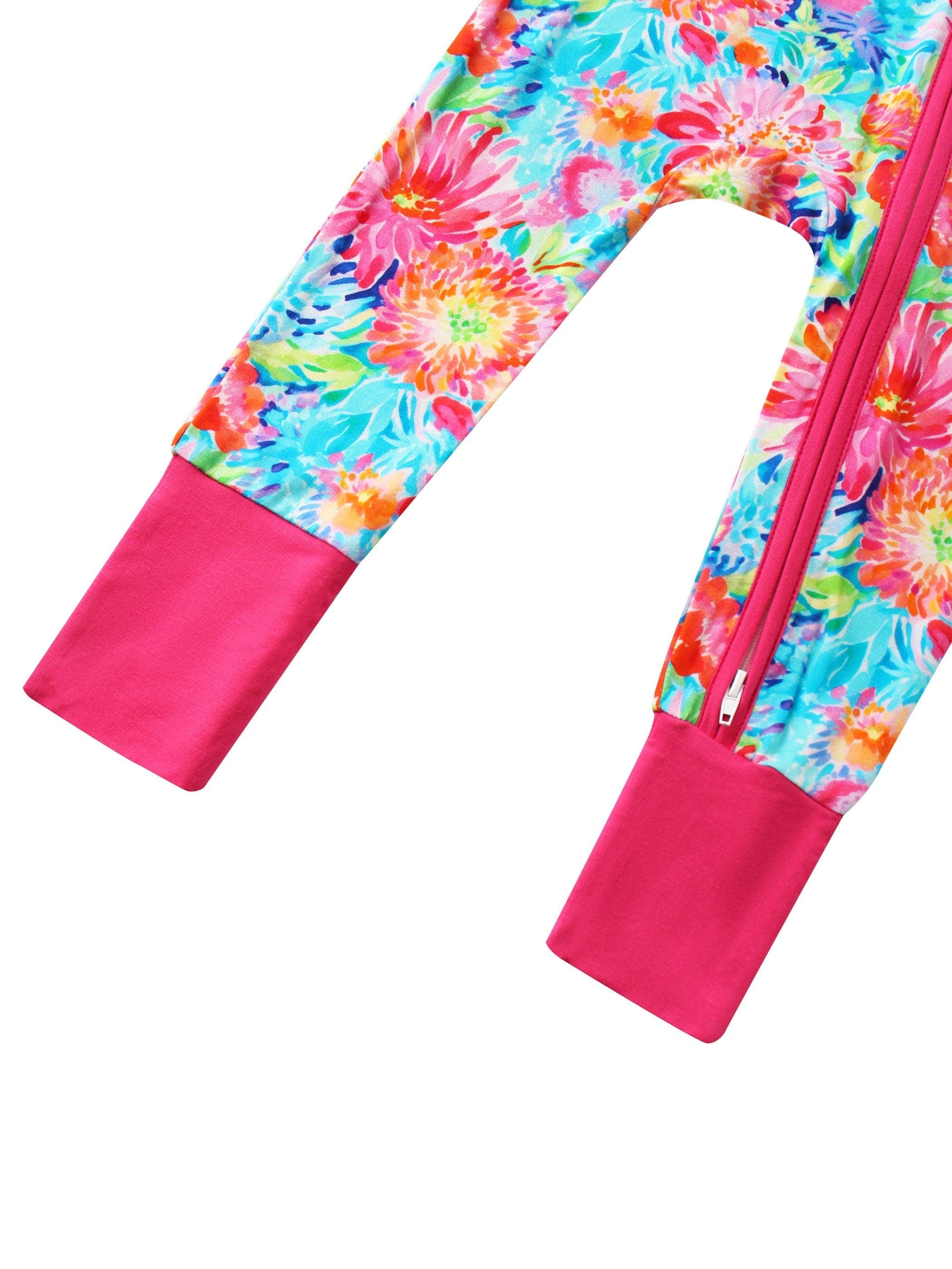 PoshTOT Chrysanthemum Bamboo Baby Convertible Zippy Romper: 12-18M