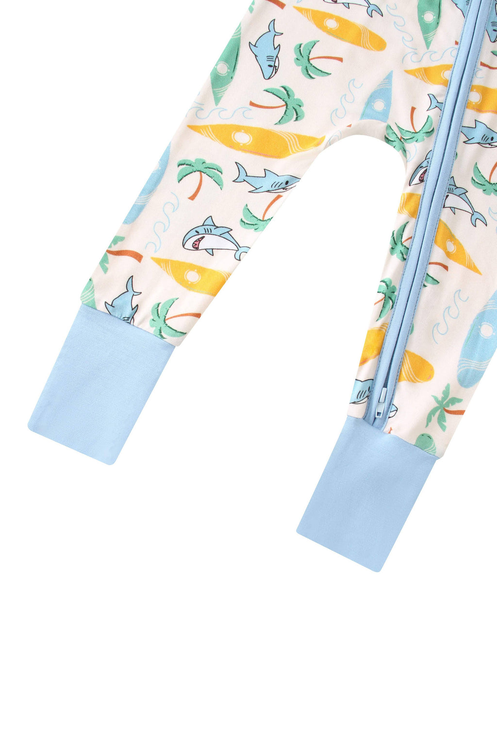 PoshTOT Beach Surfing Bamboo Baby Convertible Zippy Romper: 3-6M