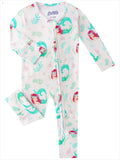 PoshTOT Mermaid Bamboo Baby Convertible Zippy Romper: 3-6M