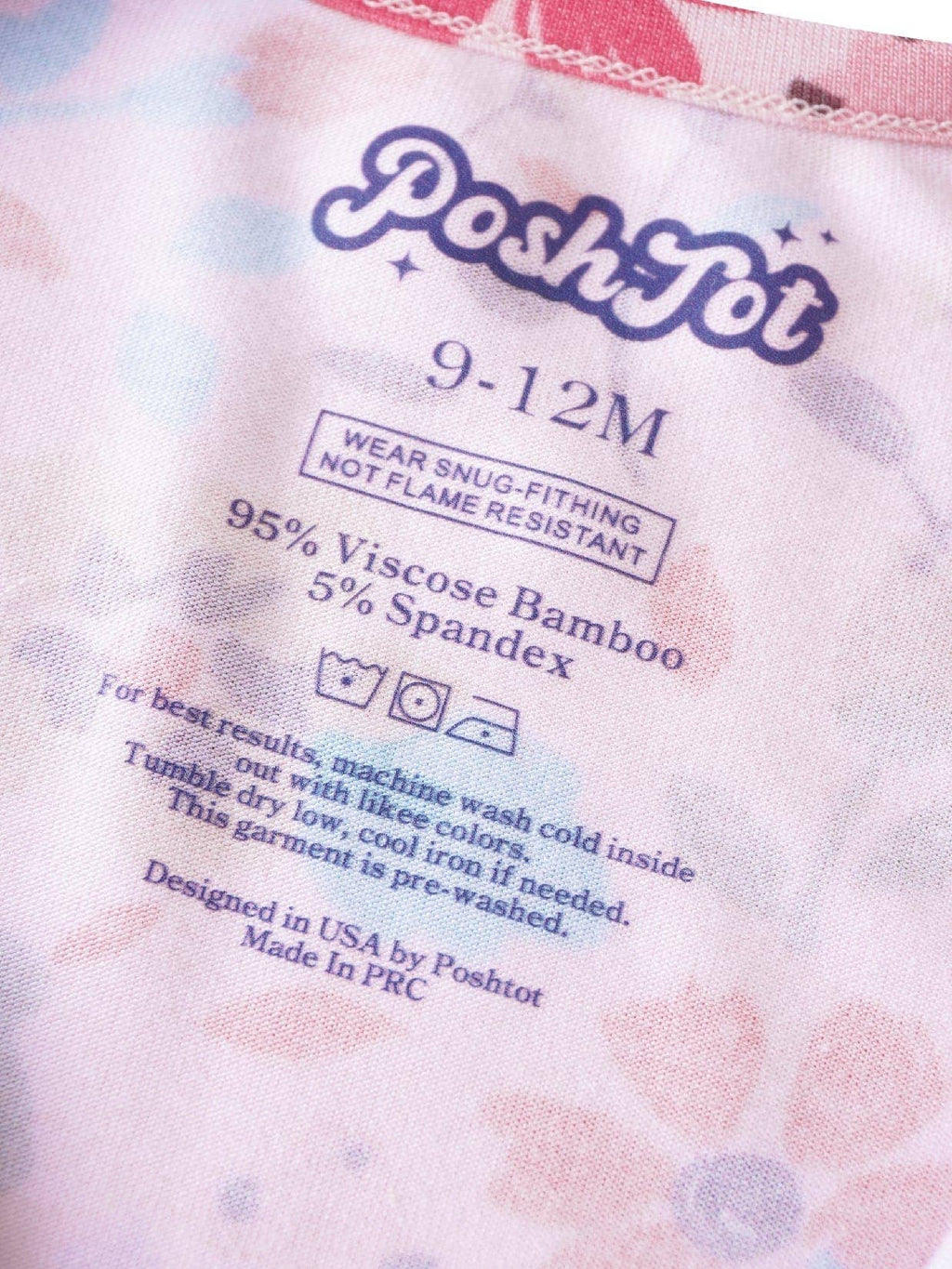 PoshTOT Butterfly Bamboo Baby Convertible Zippy Romper: 6-9M
