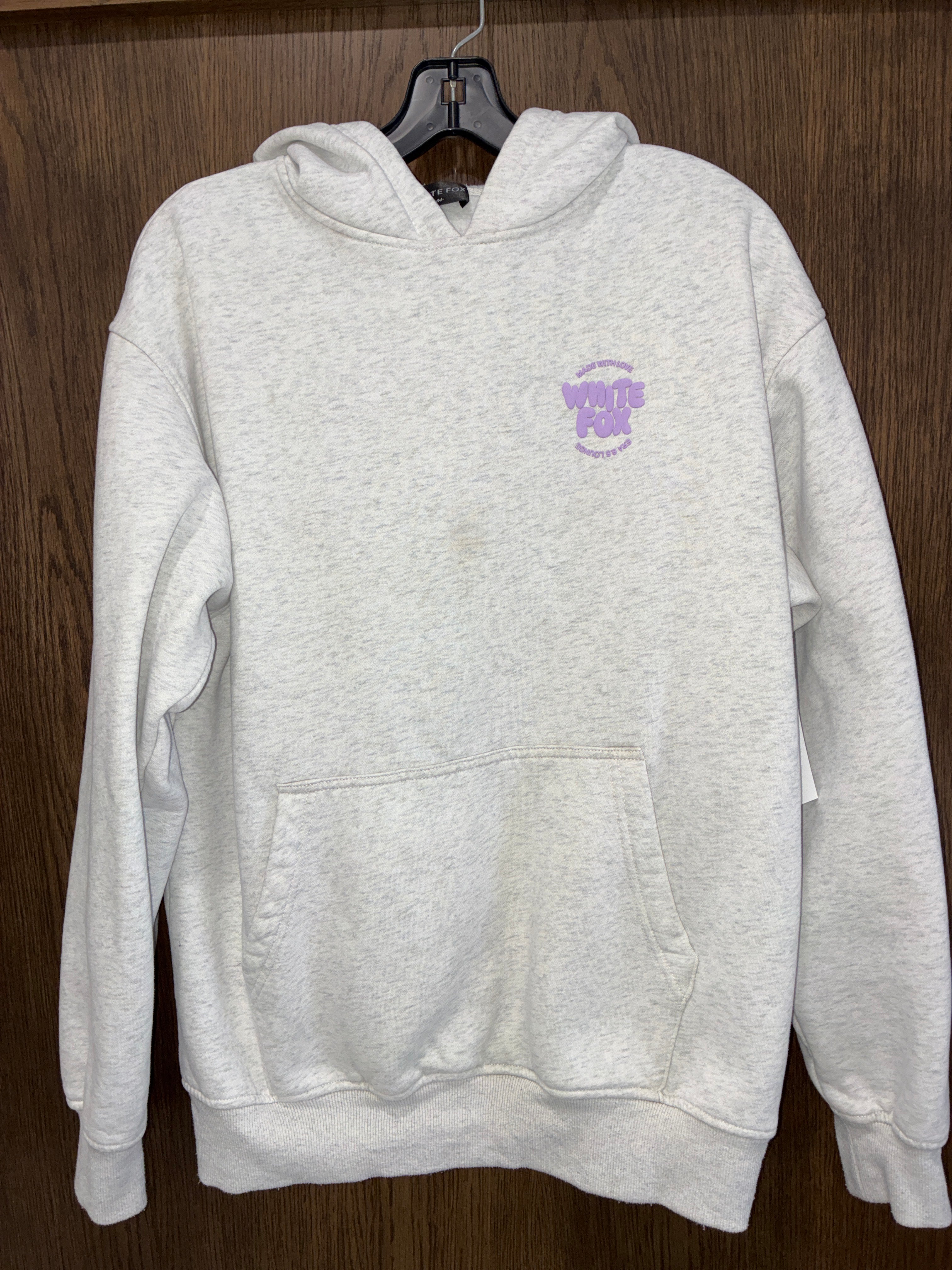 Women’s White Fox Hooded Sweatshirt Size Small/Medium