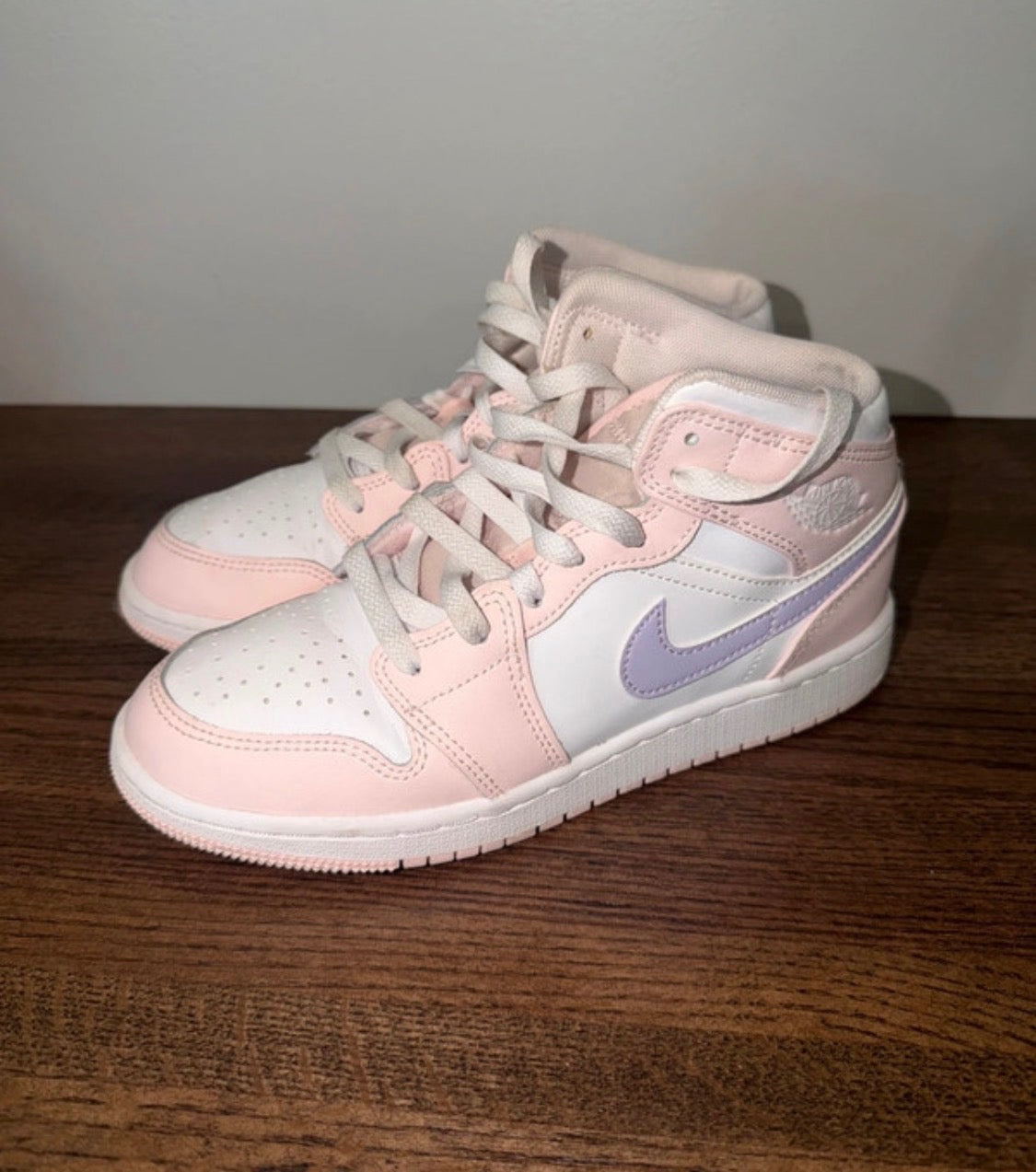 Air Jordan 1 Mid GS “Pink Wash” in Big Kids’ size 4Y