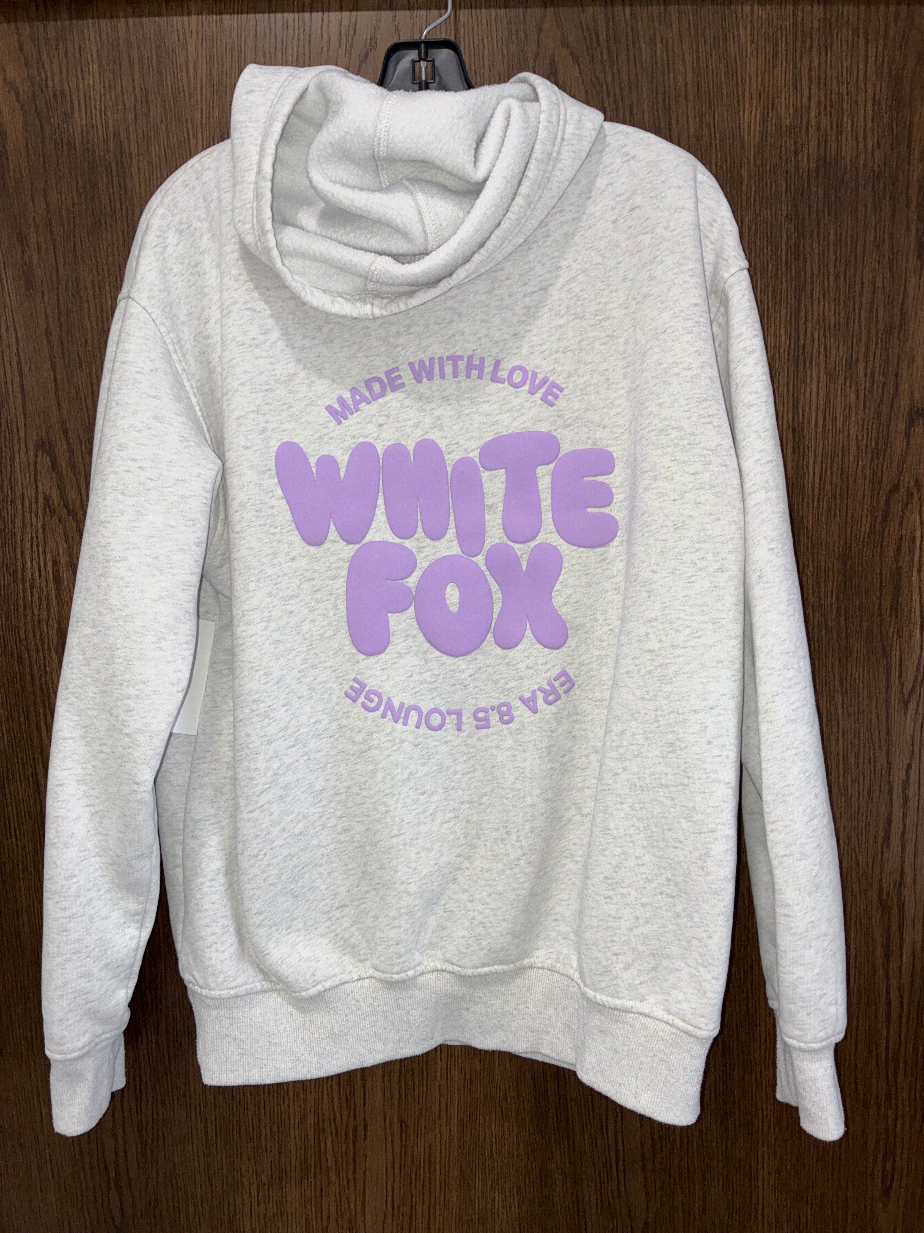 Women’s White Fox Hooded Sweatshirt Size Small/Medium