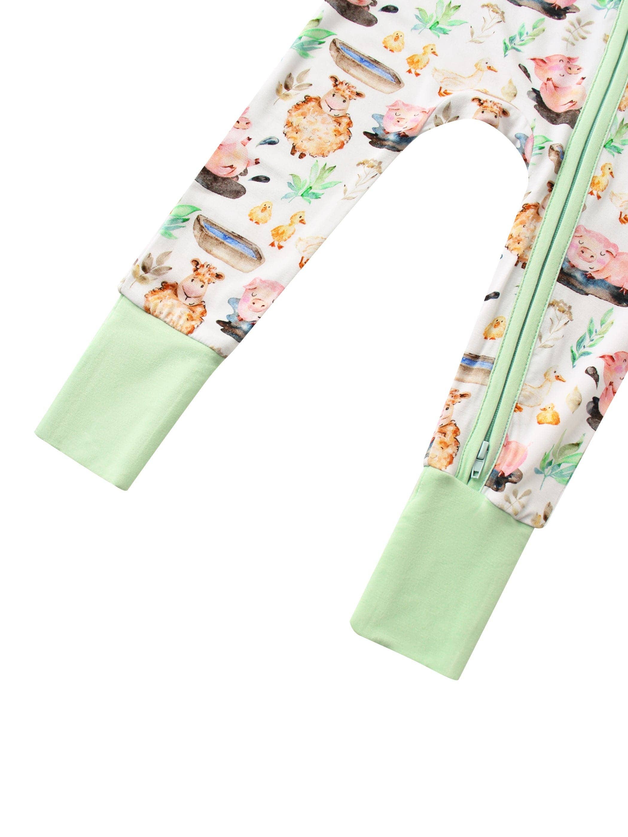 PoshTOT Little Yellow Sheep Bamboo Baby Convertible Zippy Romper: 0-3M