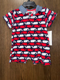 Boys Mudpie Whale Romper Size 12-18 Months