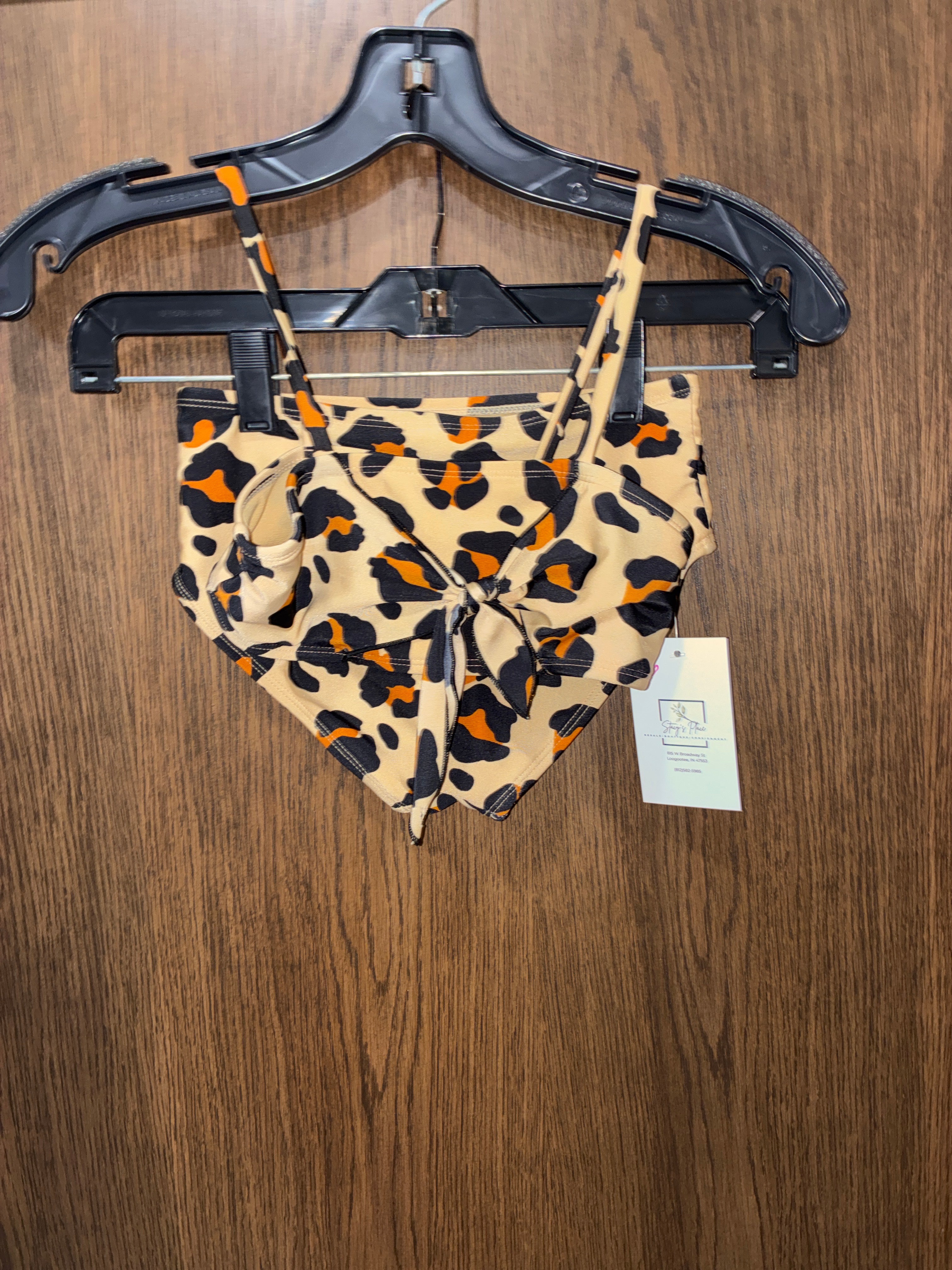 Girls cheetah print bikini size youth small