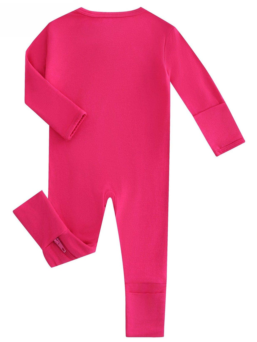 PoshTOT Hot Pink Bamboo Baby Convertible Zippy Romper: 9-12M