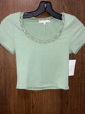 Women’s Anistar Lace Scoop Neck Crop Top Size XS