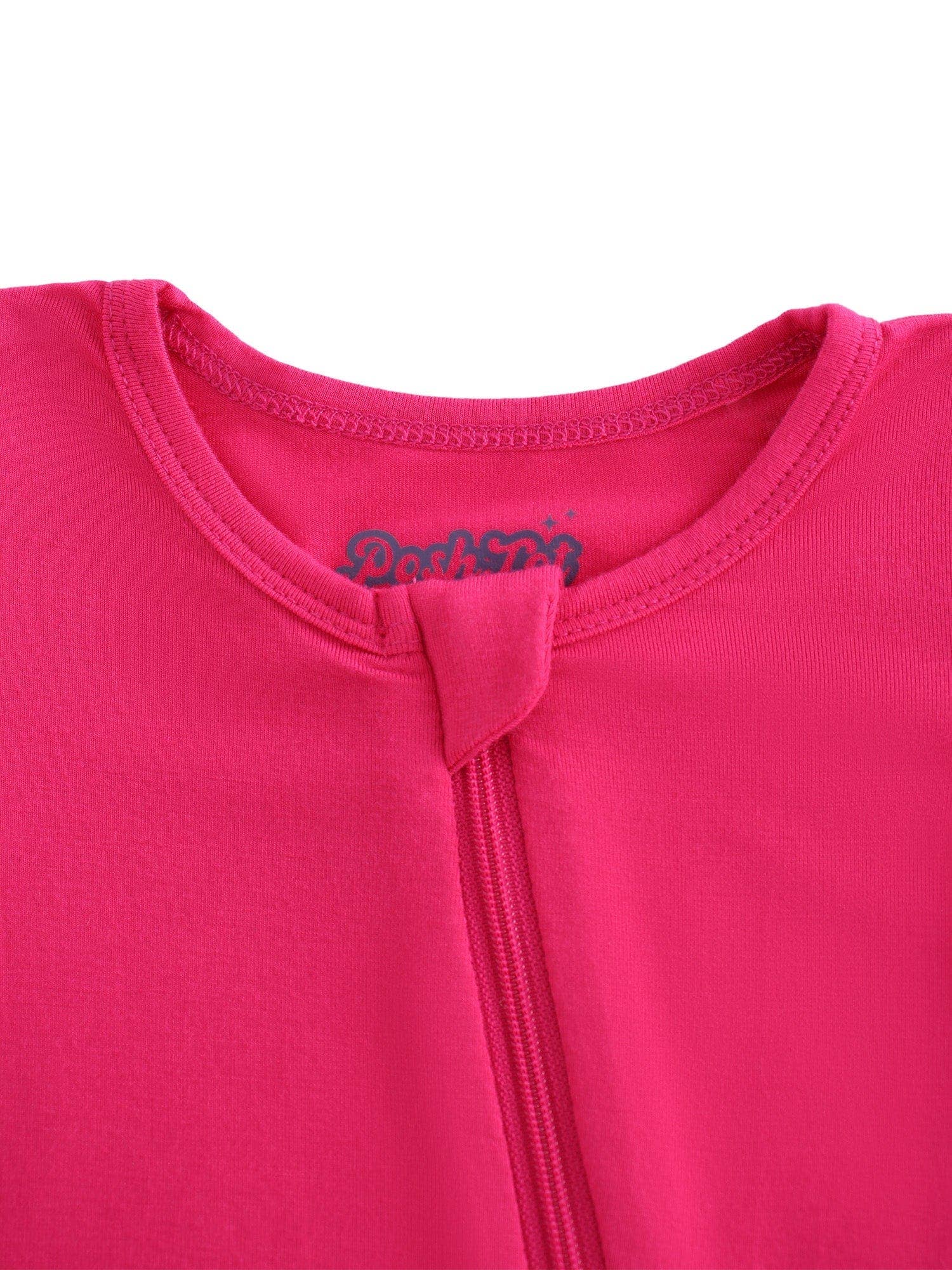 PoshTOT Hot Pink Bamboo Baby Convertible Zippy Romper: 9-12M