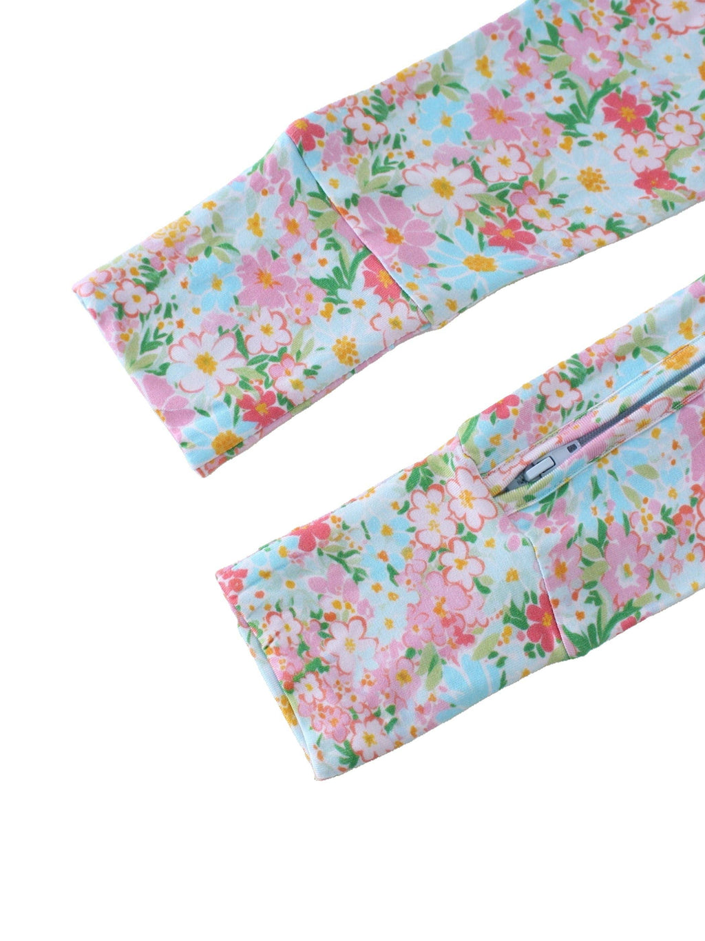 PoshTOT Spring Floral Bamboo Baby Convertible Zippy Romper: 12-18M