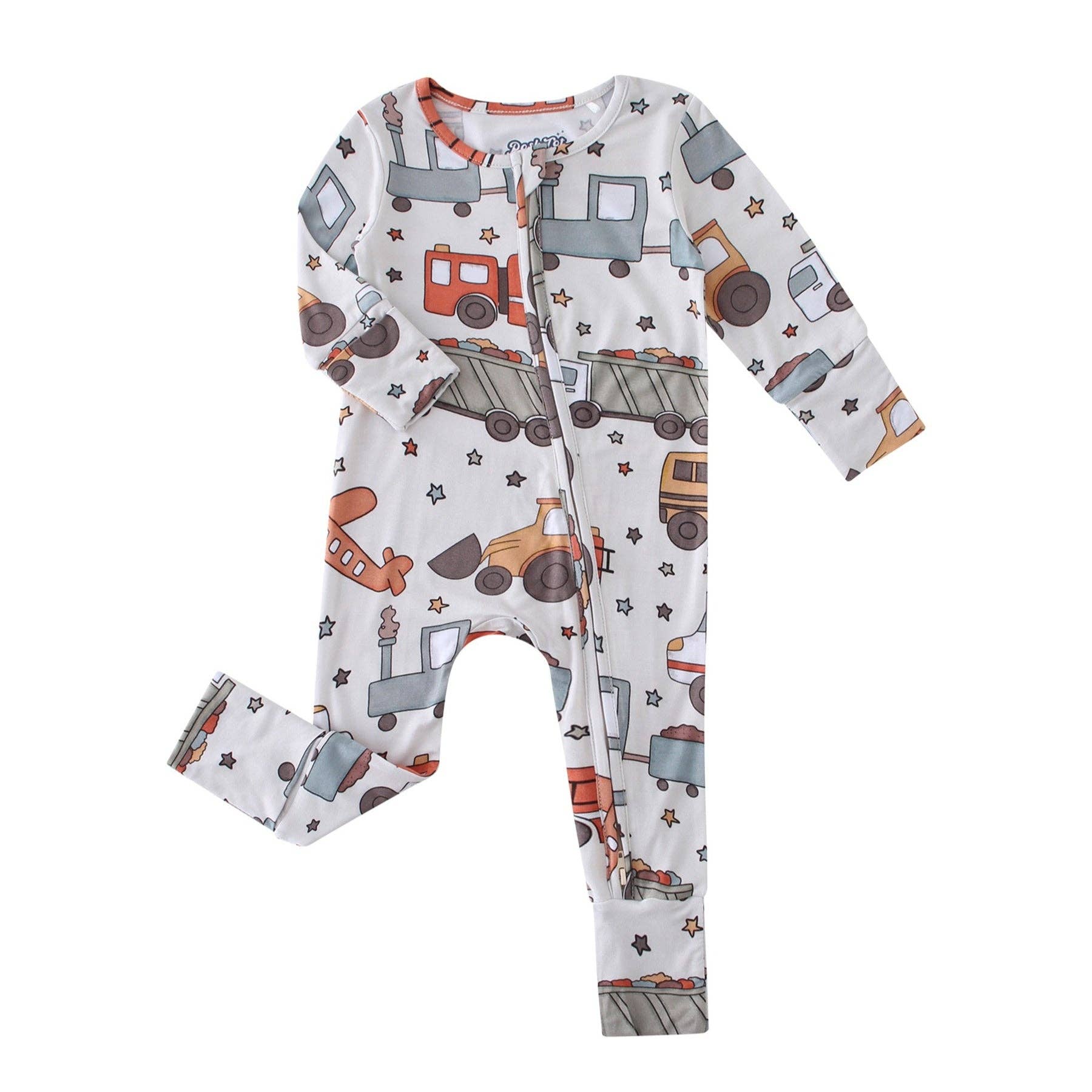 PoshTOT Vehicles Bamboo Baby Convertible Zippy Romper: 12-18M