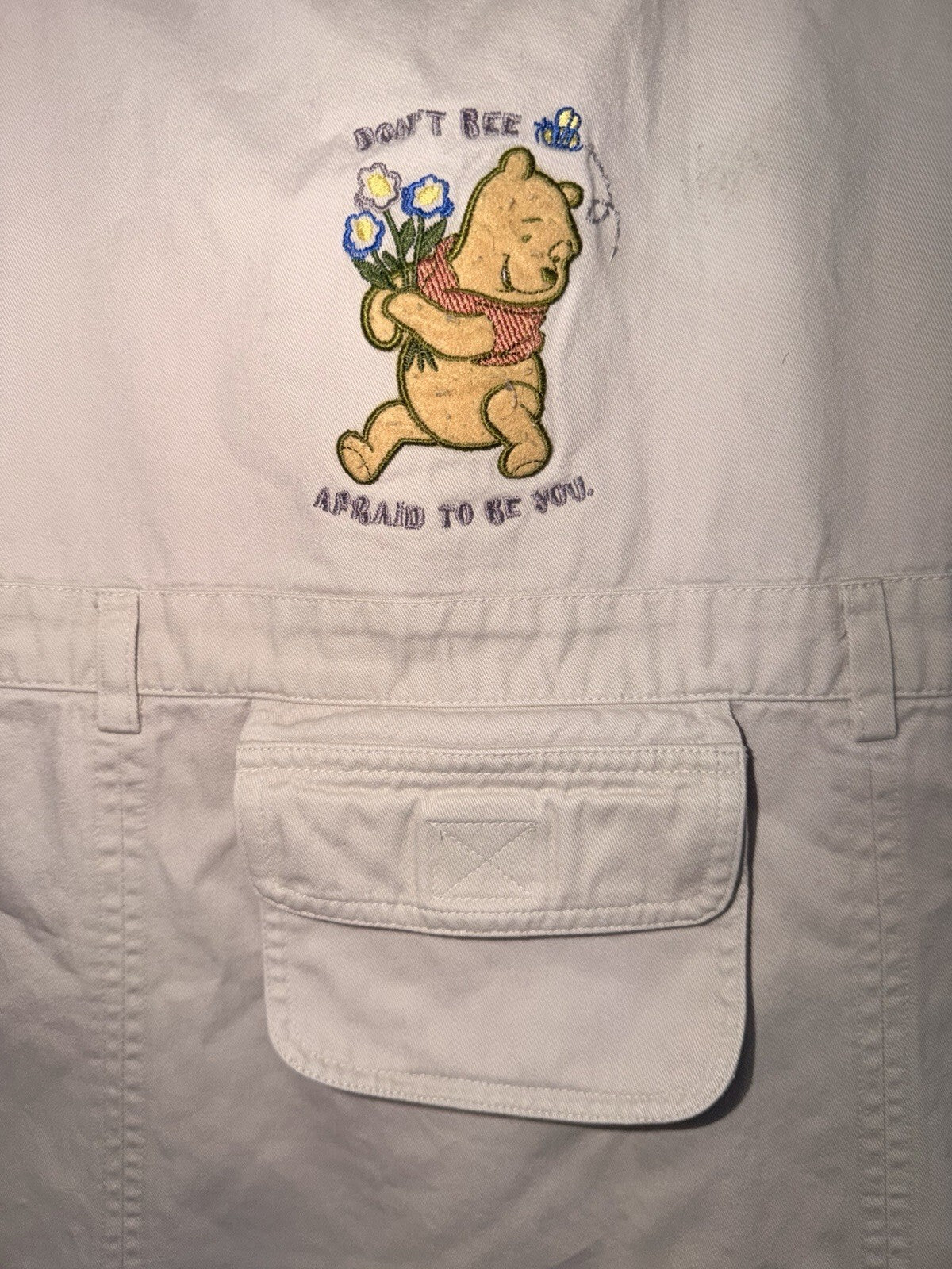 Vintage Disney Winnie the Pooh Eeyore Embroidered Jumper Dress Girls 7/8 Y2K