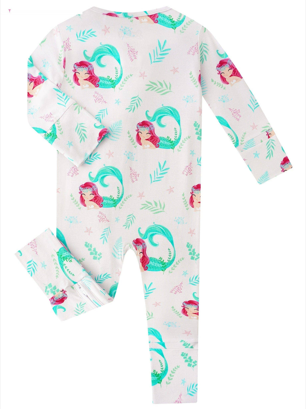 PoshTOT Mermaid Bamboo Baby Convertible Zippy Romper: 12-18M