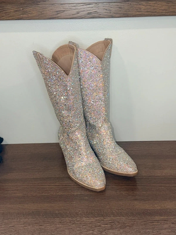 Madden Girl Redford Rhinestone Western Boots Size 7