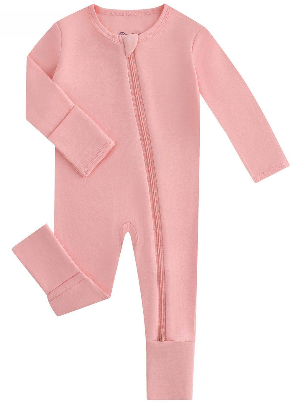 PoshTOT Peach Bamboo Baby Convertible Zippy Romper: 9-12M