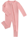 PoshTOT Peach Bamboo Baby Convertible Zippy Romper: 9-12M