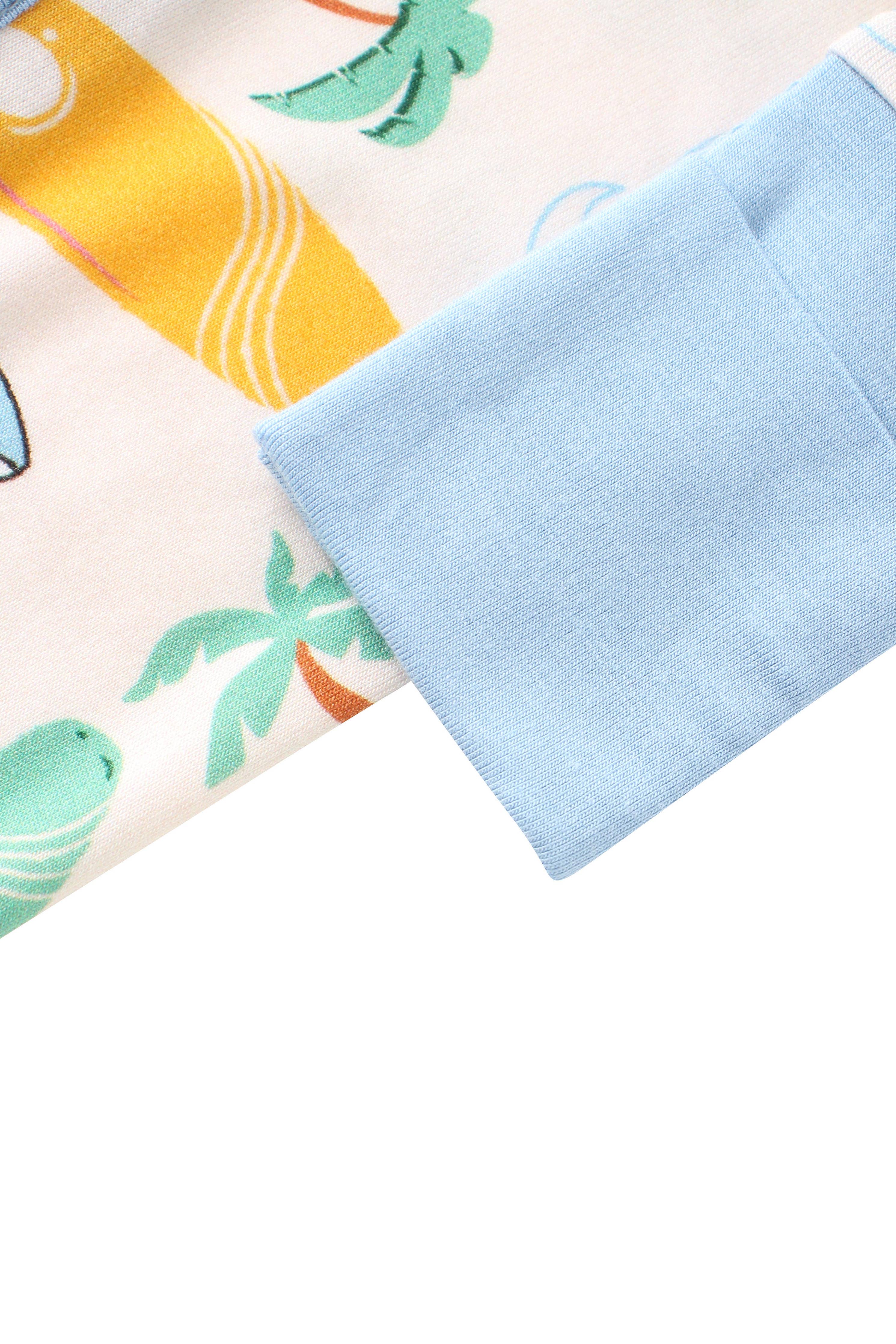 PoshTOT Beach Surfing Bamboo Baby Convertible Zippy Romper: 3-6M