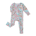 PoshTOT Spring Floral Bamboo Baby Convertible Zippy Romper: 2T