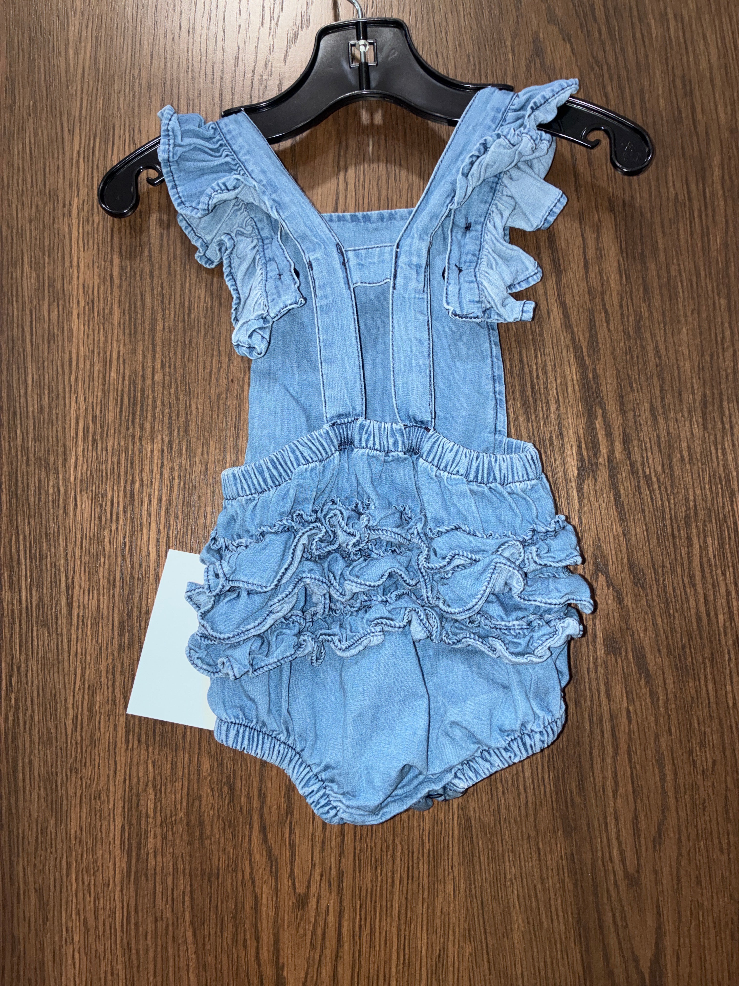 Girls Ruffle Butts Denim Romper Size 3-6 Months