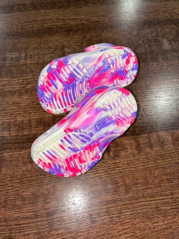 Crocs Toddler Girls Marbled Pink Crush Size 6C New Condition