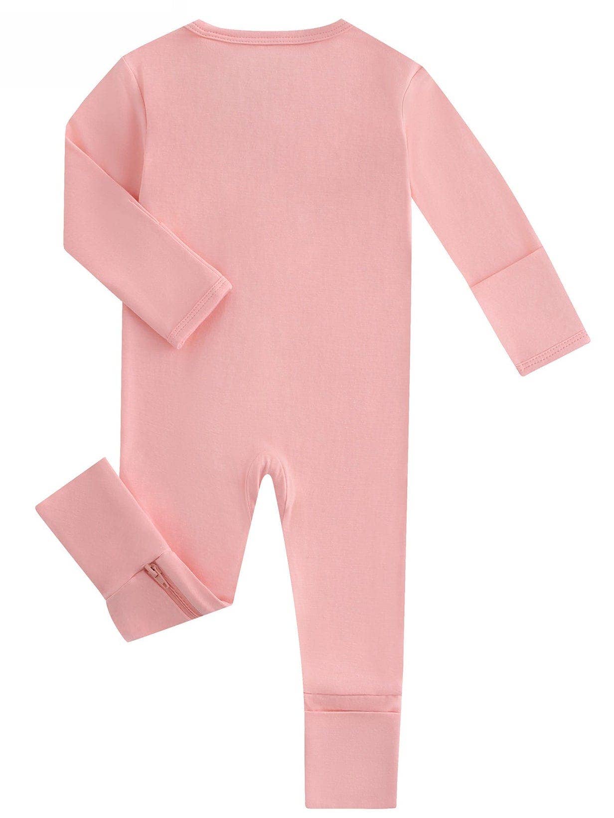 PoshTOT Peach Bamboo Baby Convertible Zippy Romper: 6-9M