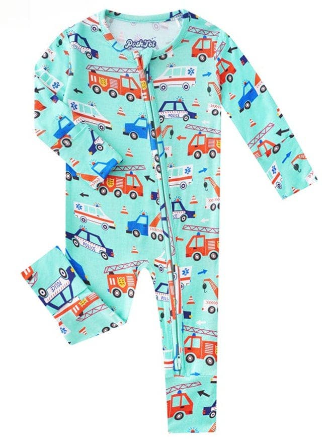 PoshTOT Colorful Stars Bamboo Baby Convertible Zippy Romper: Star / 0-3M