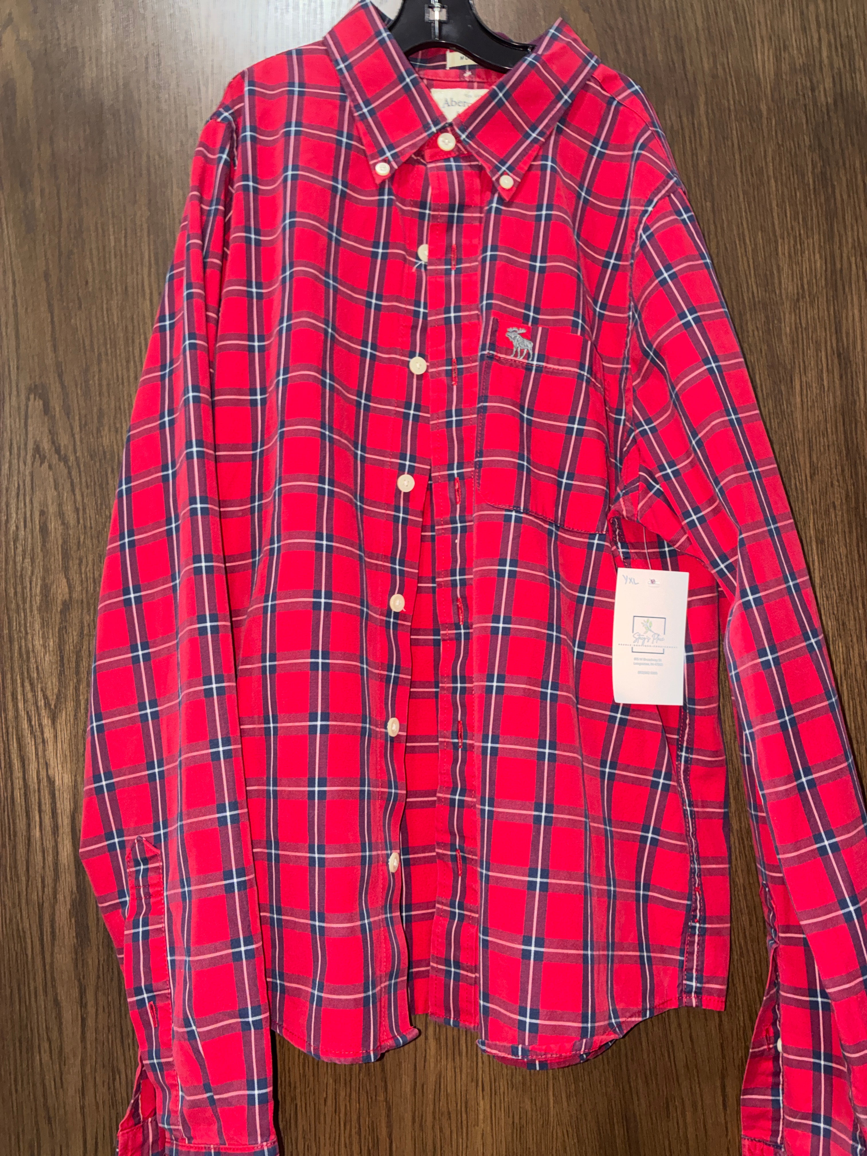 Boys Abercrombie Long Sleeve Button Up Shirt Size Youth XL