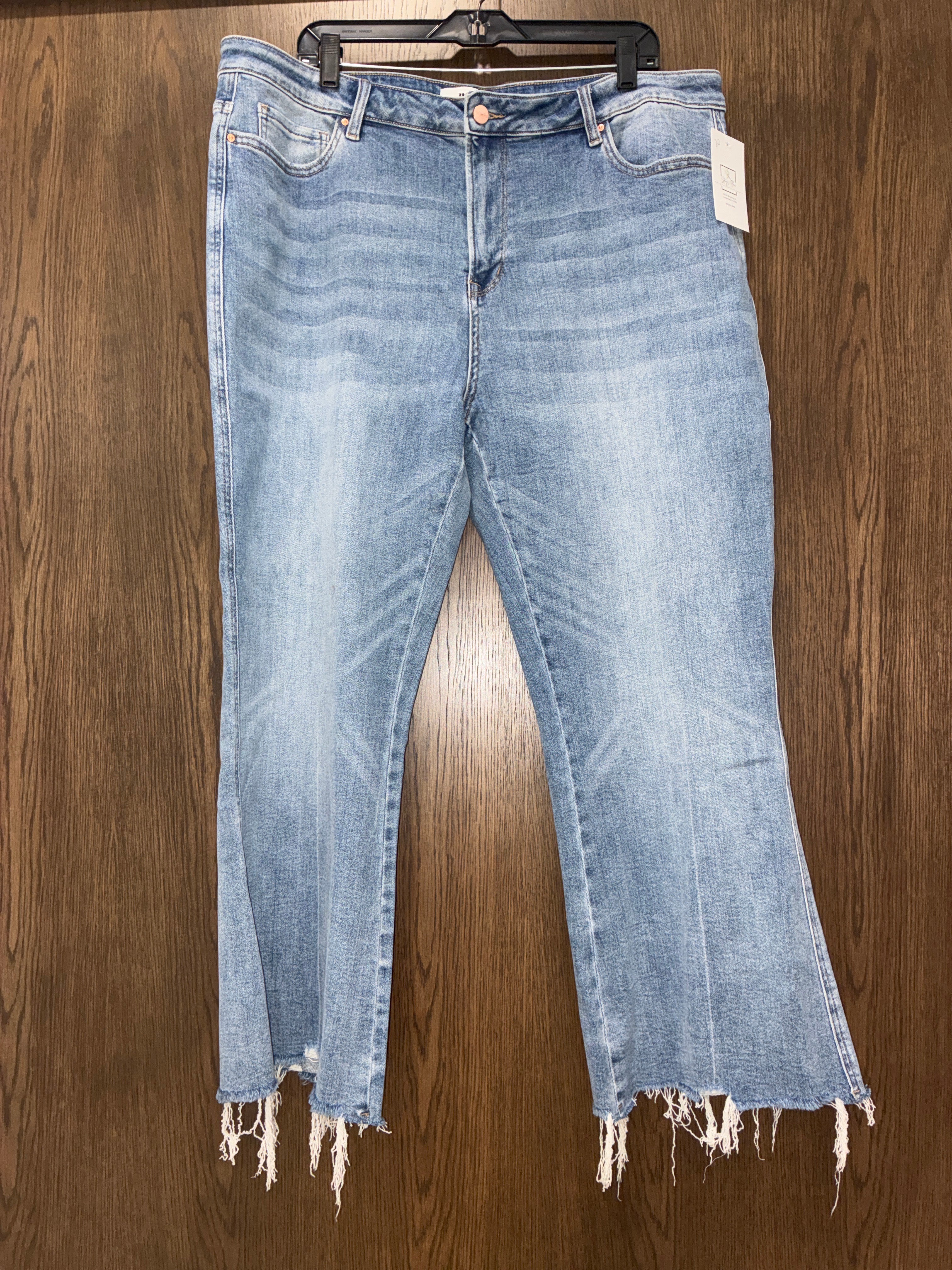 Women’s Mica Frayed Bottom Wide Leg Jeans Size 20W
