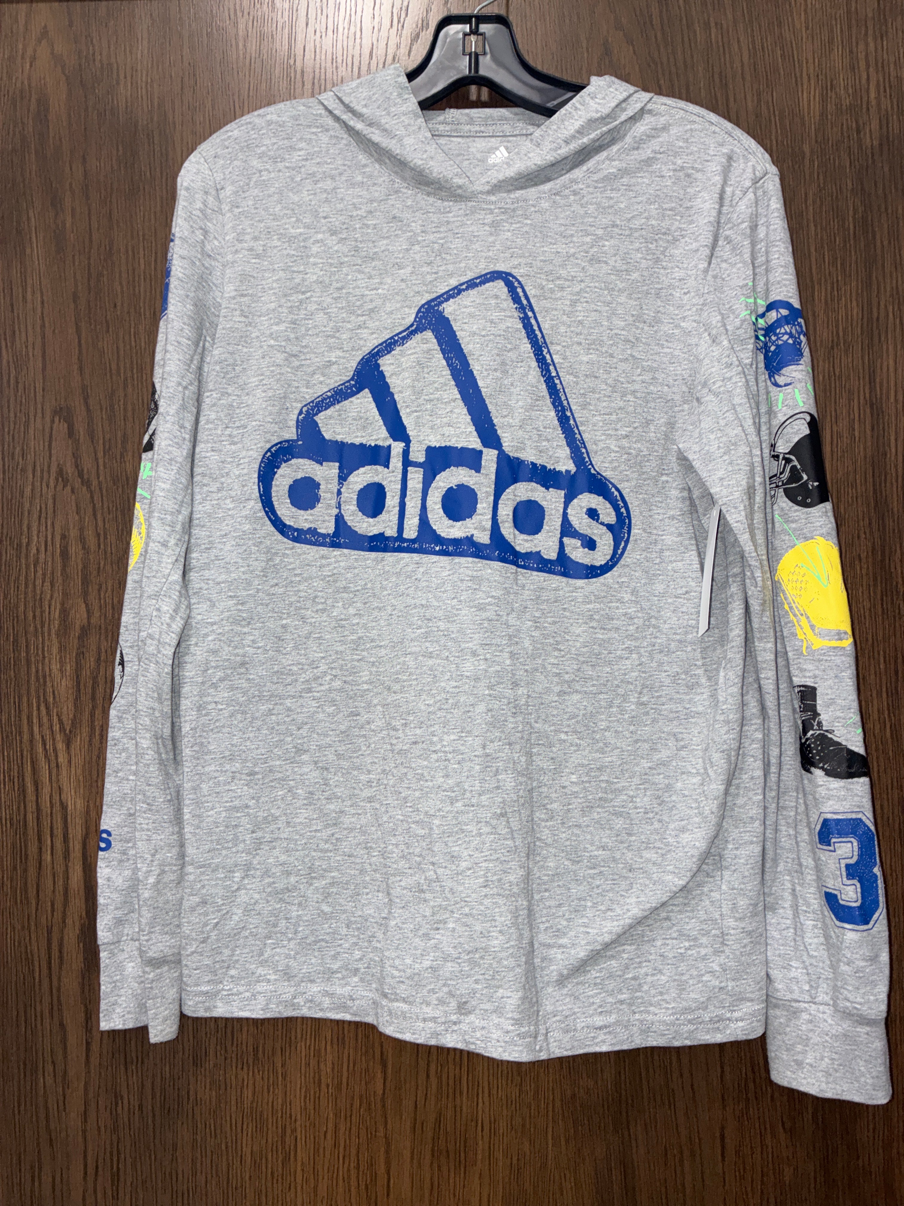 Boy’s Adidas Hooded LongSleeve Pullover Size Youth Large 12/14