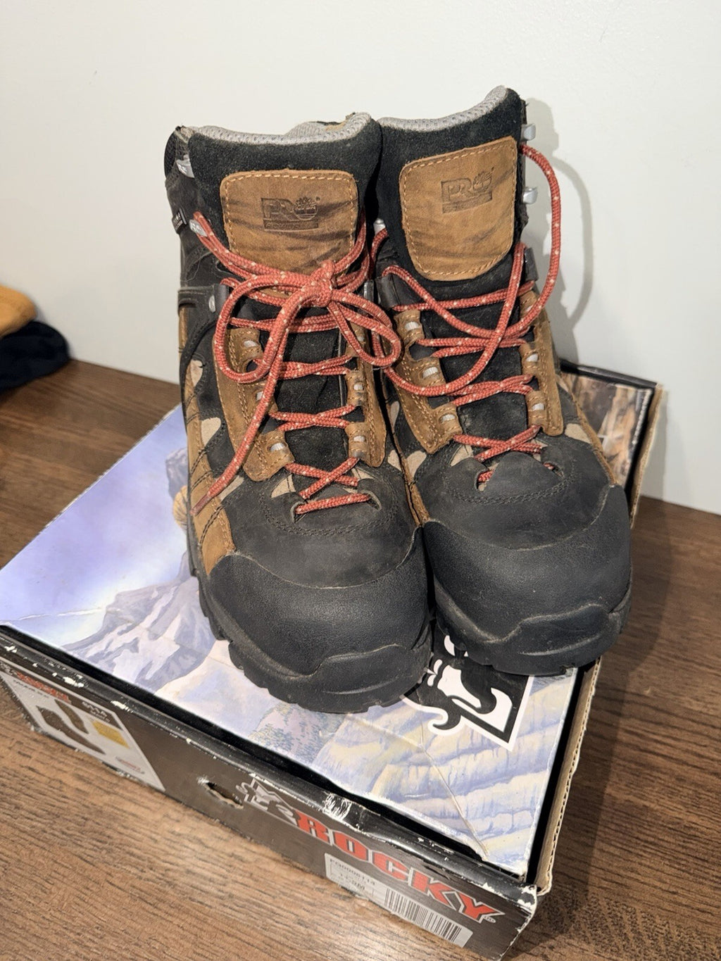 Rocky Mobilite 6114 Men’s 11.5M Waterproof Steel Toe Work Boots Brown Used