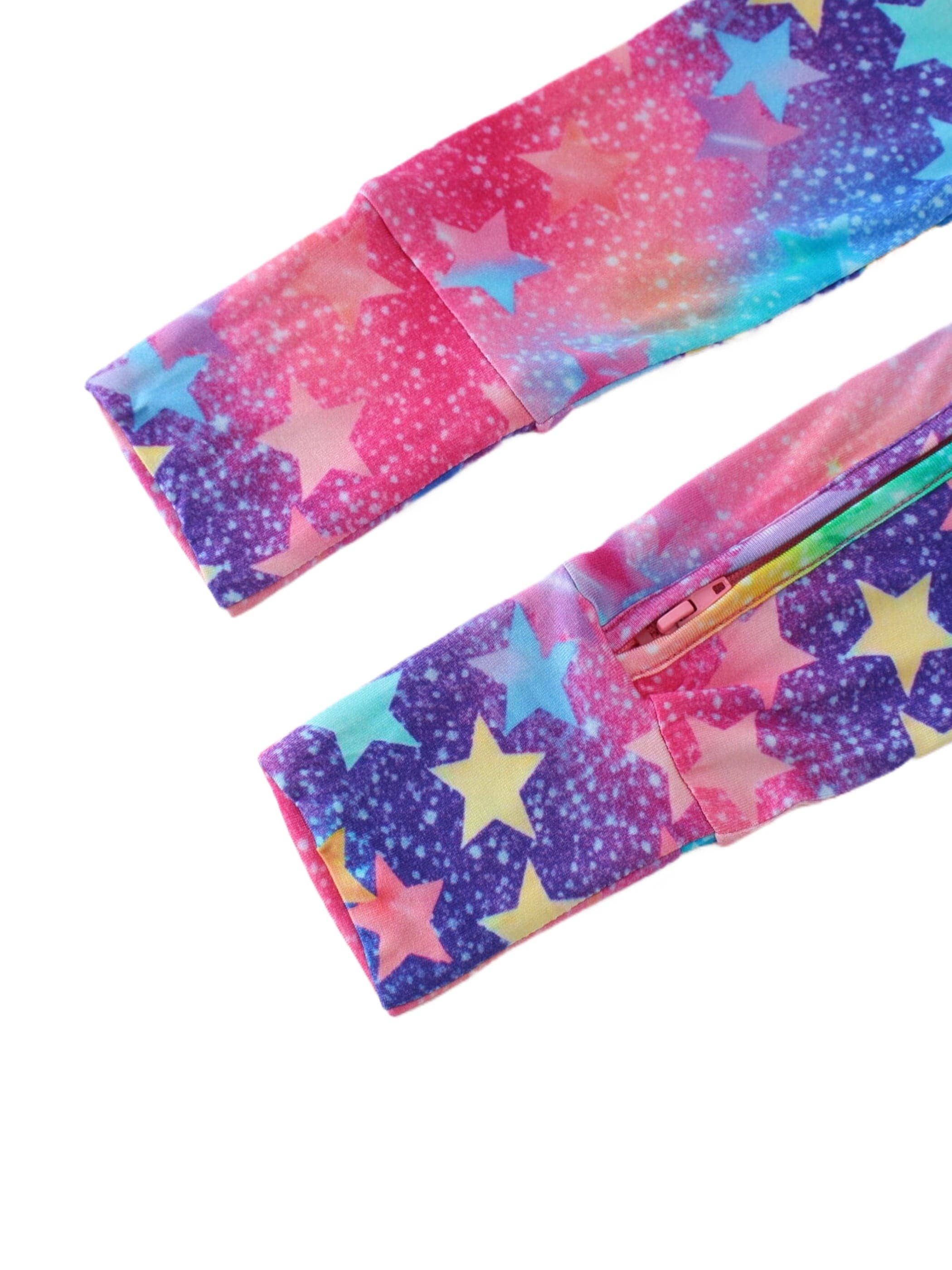 PoshTOT Colorful Stars Bamboo Baby Convertible Zippy Romper: Star / 0-3M