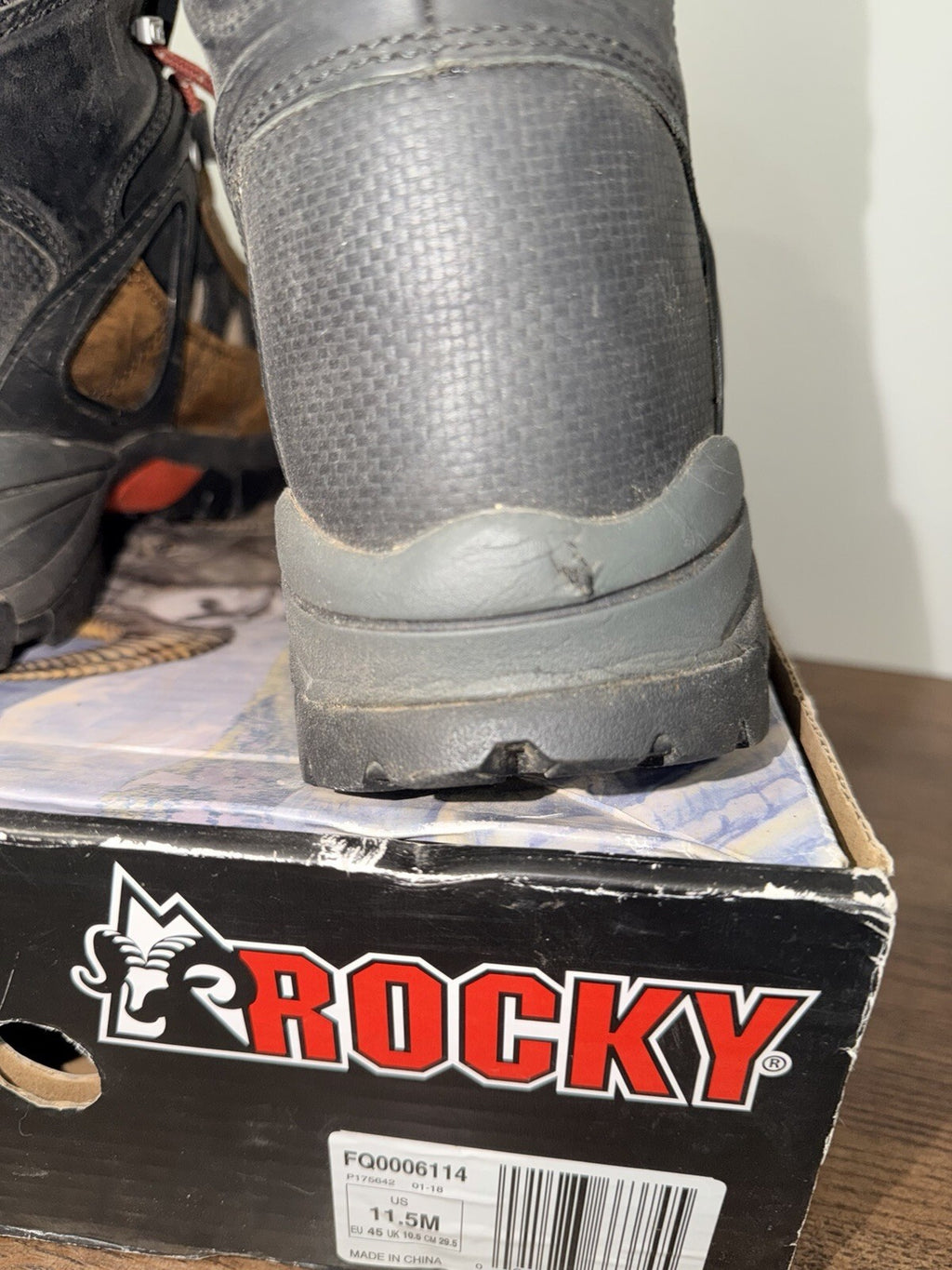 Rocky Mobilite 6114 Men’s 11.5M Waterproof Steel Toe Work Boots Brown Used
