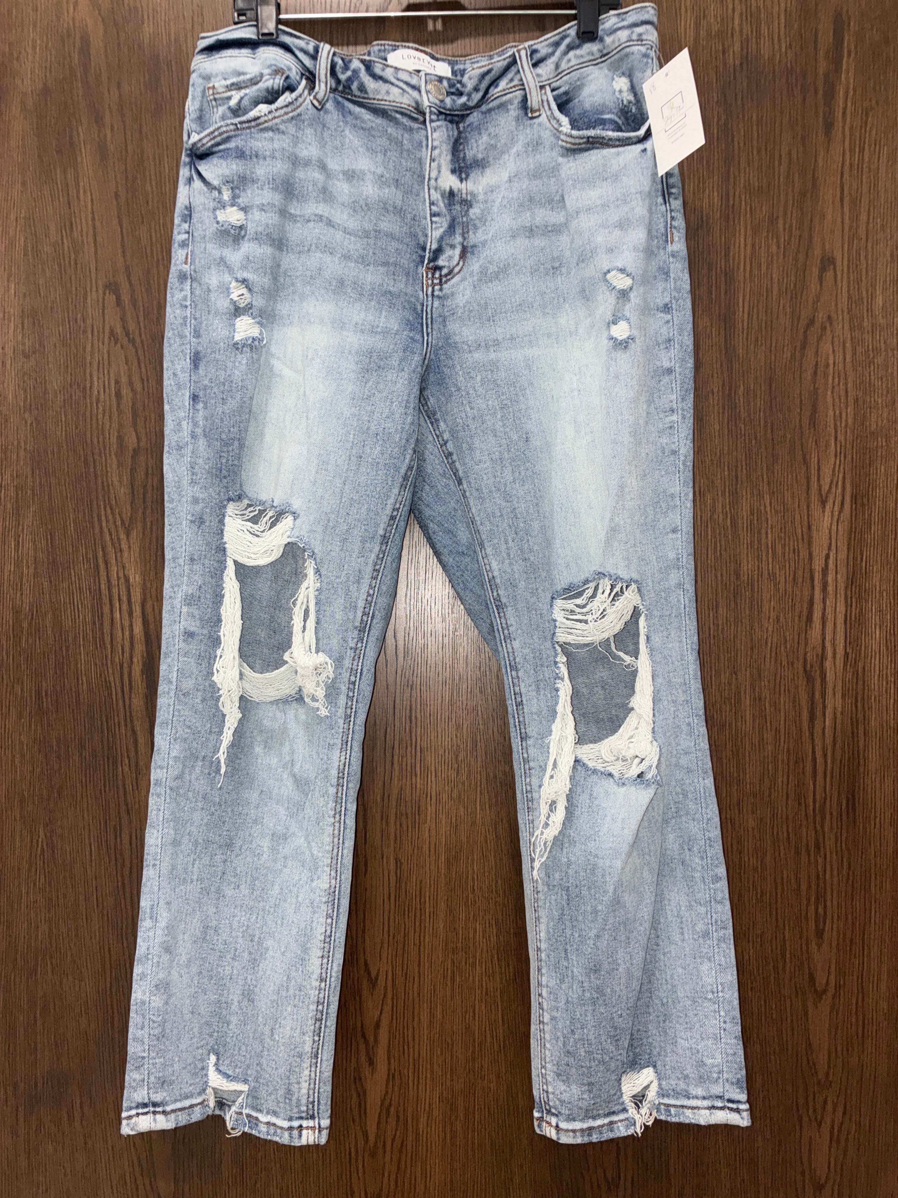 Women’s Lovervet by Vervet Straight Distressed Jeans Size 18