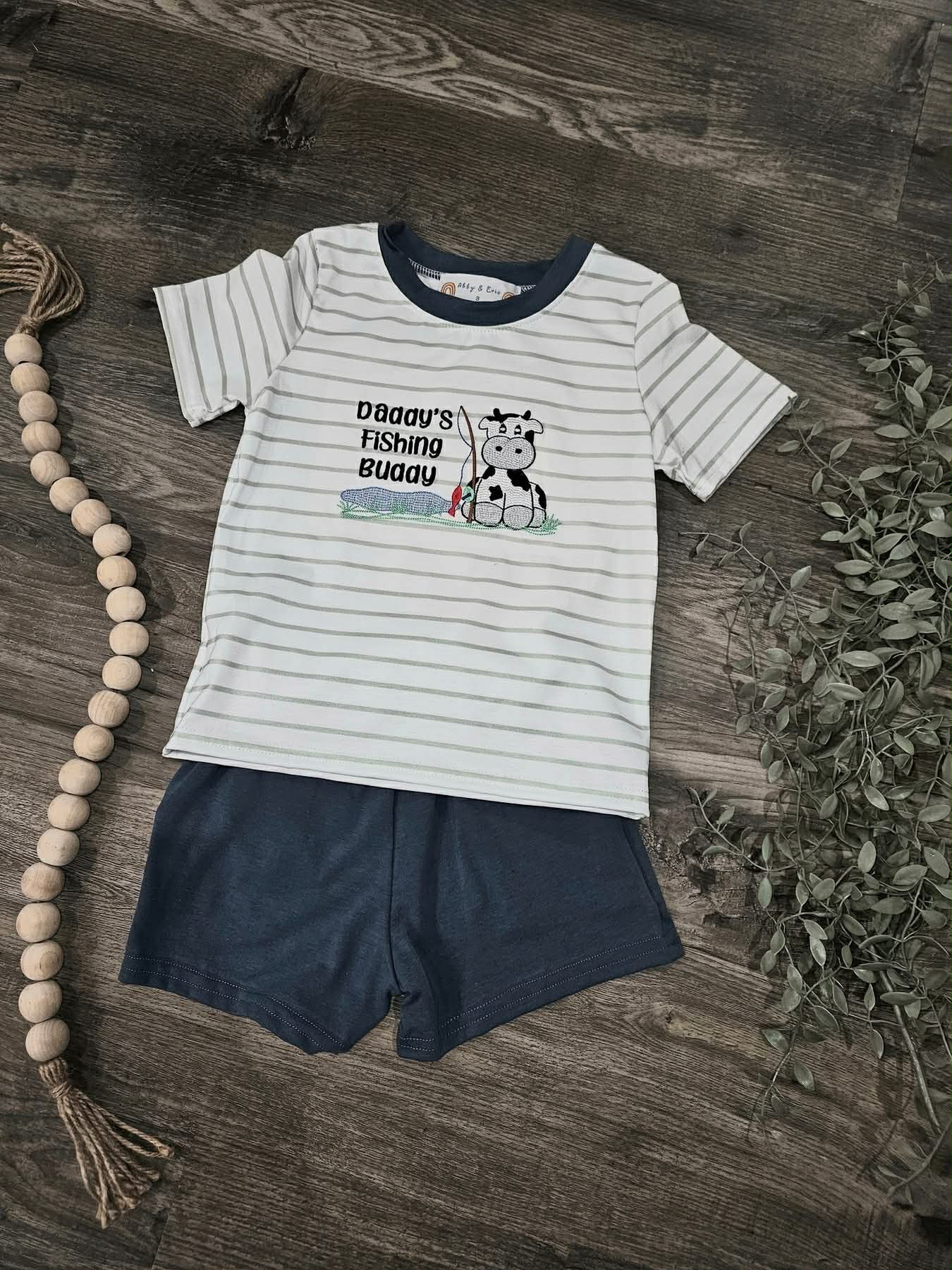 NWT Abby & Evie Boys Daddy's Fishing Buddy 2pc Set ~ Size 5