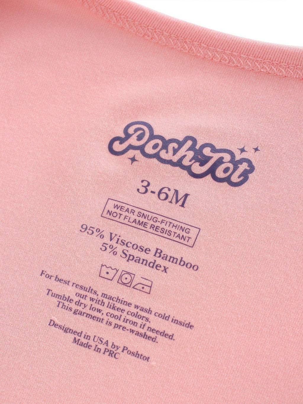 PoshTOT Peach Bamboo Baby Convertible Zippy Romper: 0-3M
