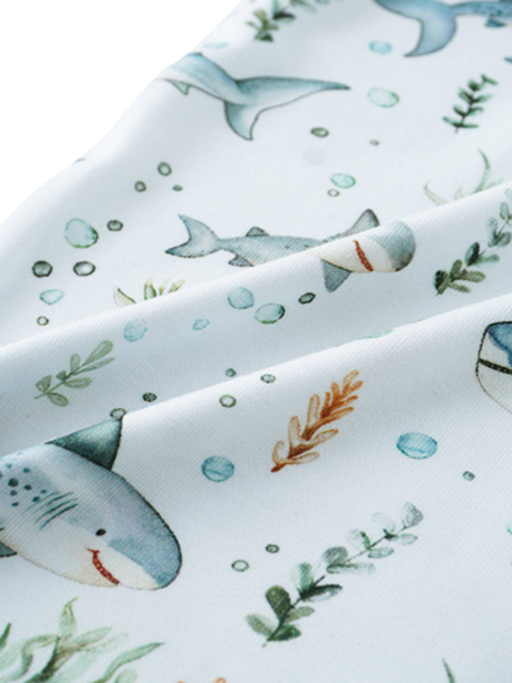 PoshTOT Shark Bamboo Baby Convertible Zippy Romper: 9-12M