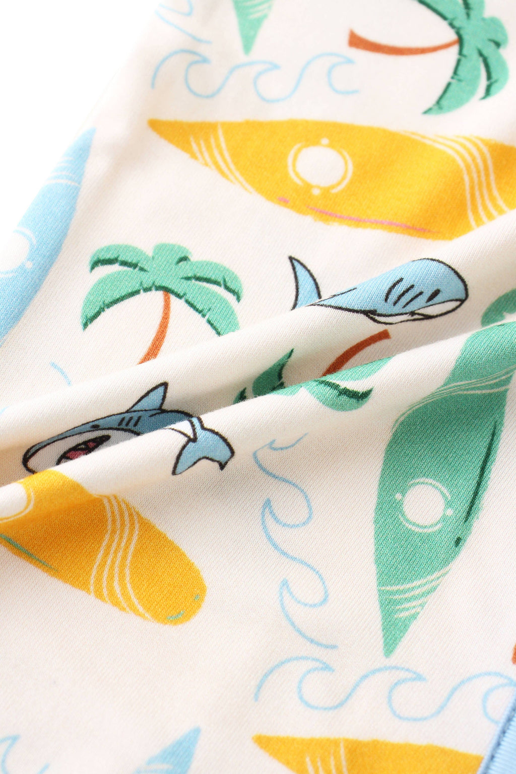 PoshTOT Beach Surfing Bamboo Baby Convertible Zippy Romper: 0-3M