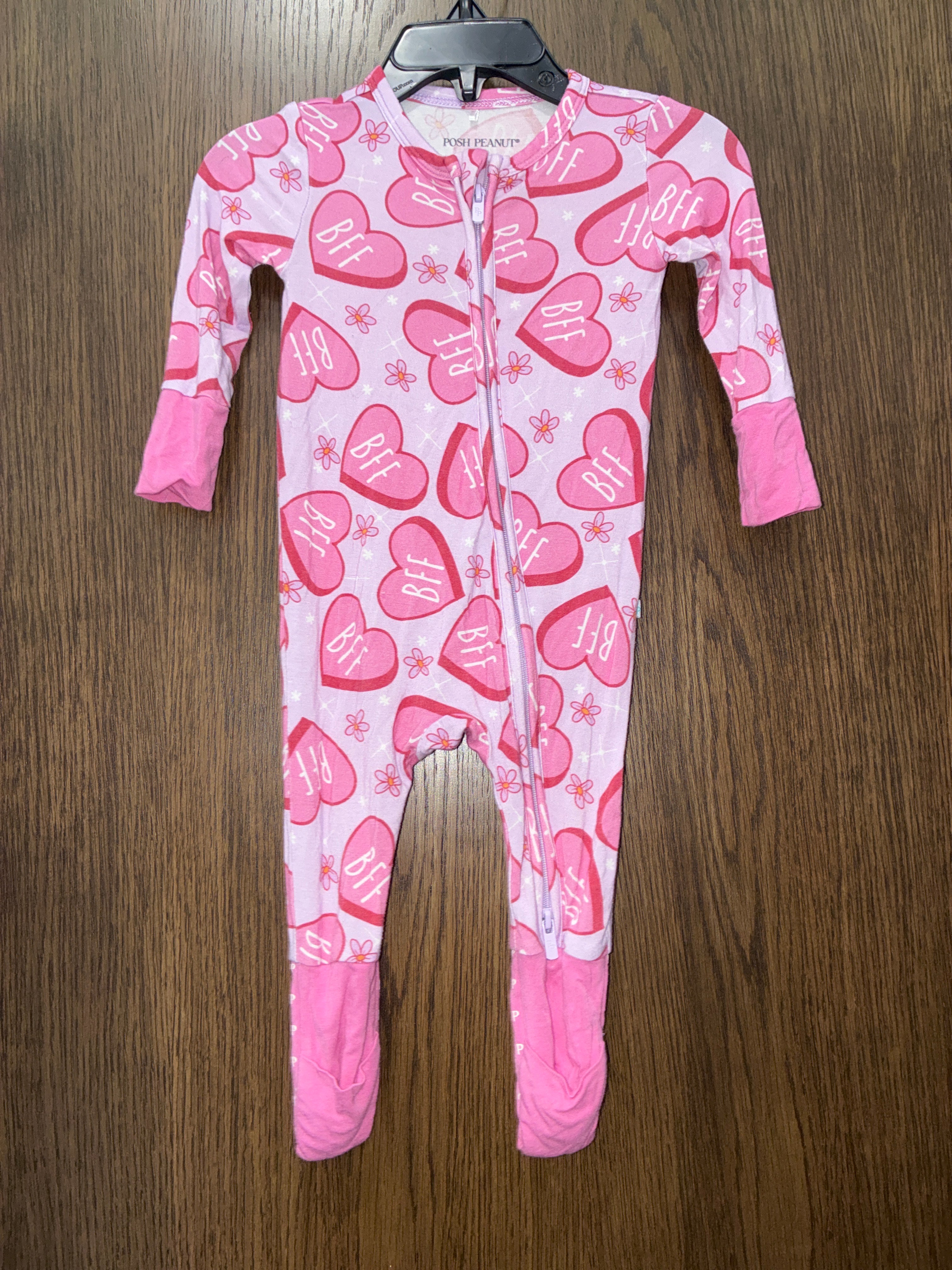 Girls Posh Peanut BFF Heart Pajamas Size 3-6 Months