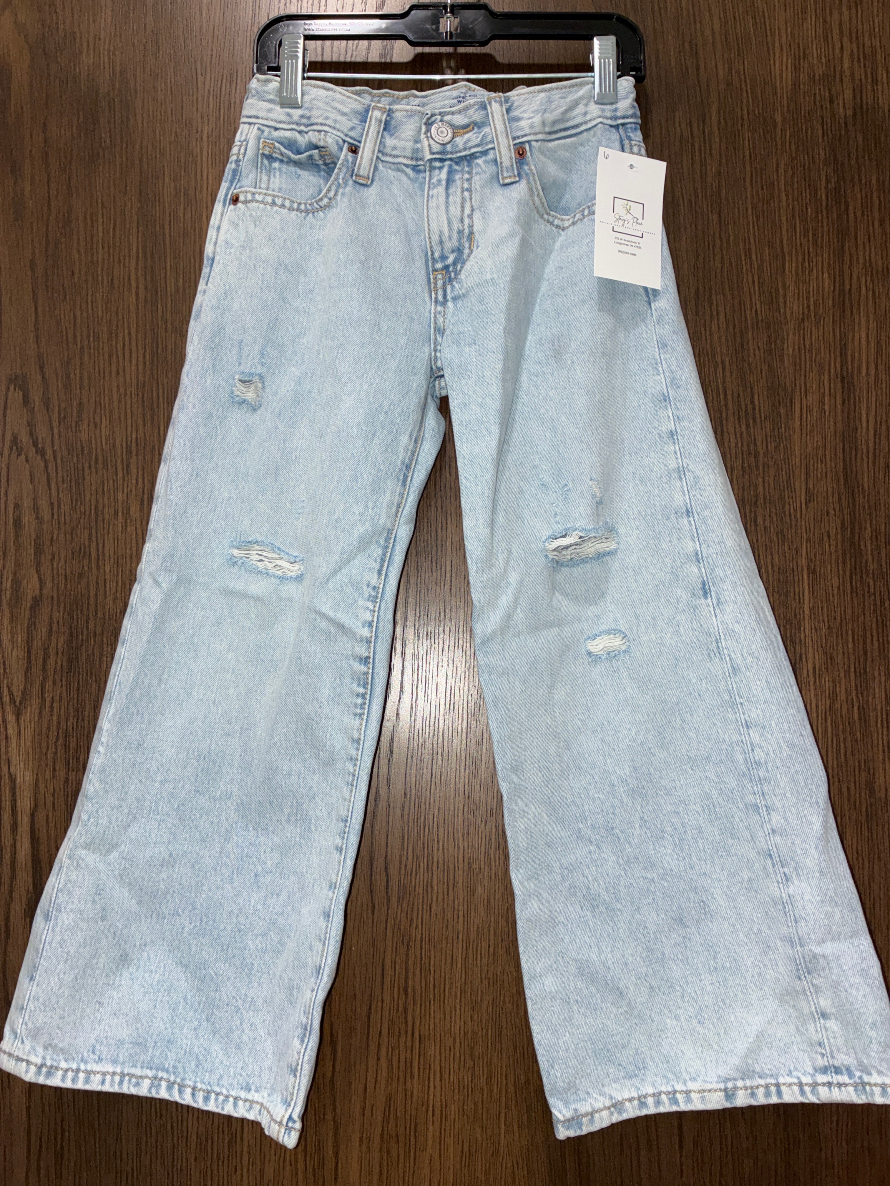 Old Navy Girls High Rise Supper Baggy Wide Leg Jeans Size 6