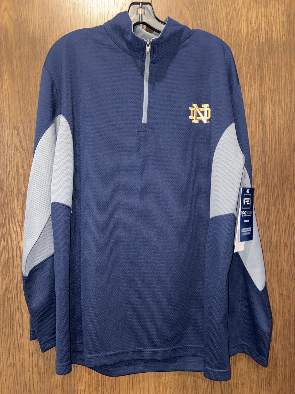 Mens ProEdge Notre Dame 1:4 Zip Pullover Size Large
