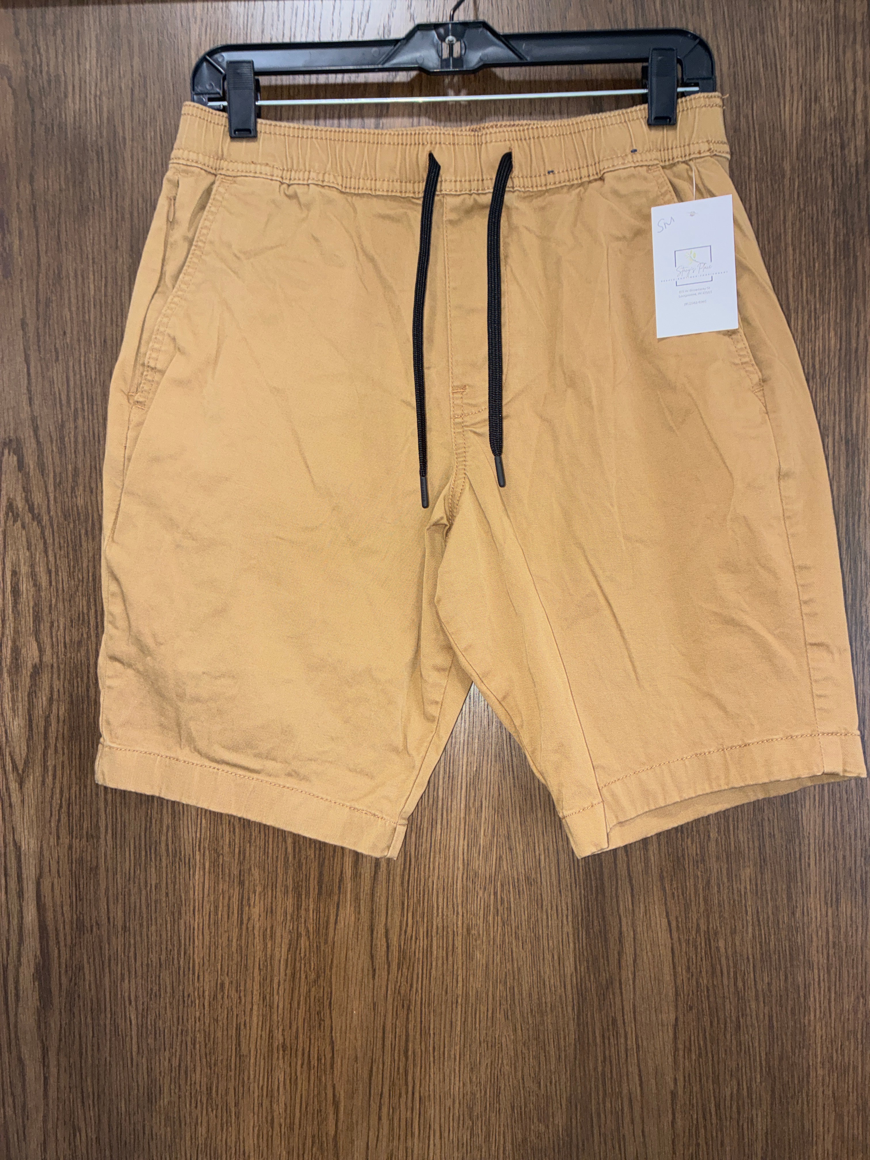 Hollister Shorts Mens  Small Beige Tan Jogger Short 5" Epic Flex Drawstring Casual