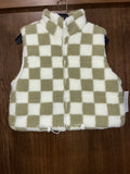 Women’s Wild Rose Fleece Checkered Vest Size Small