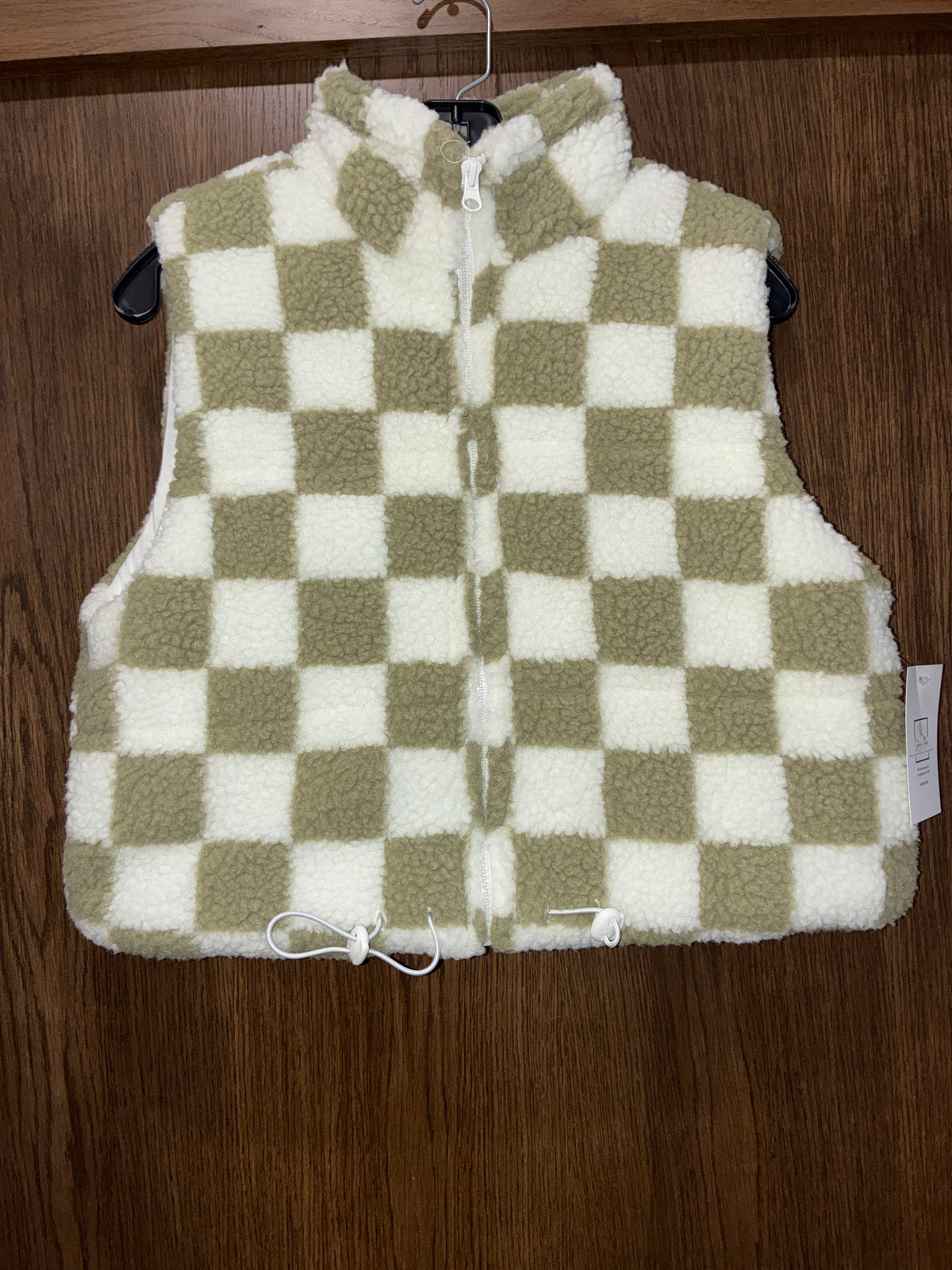 Women’s Wild Rose Fleece Checkered Vest Size Small