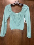 Women’s Lush Fitted Puff Sleeve Long Sleeve Shirt Size Small