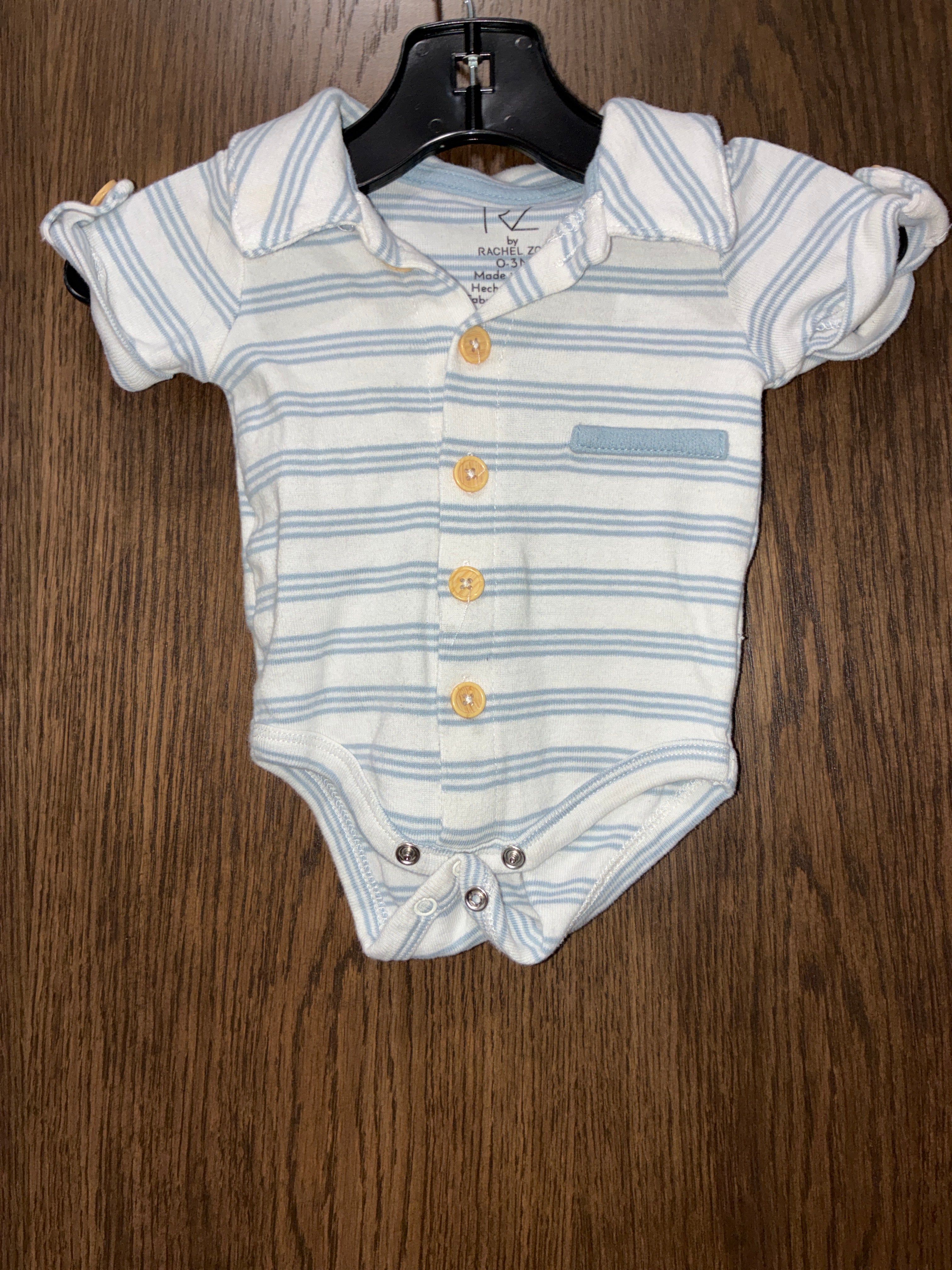 Boys Rachel Zoe Collared Onesie Size 0-3 Months
