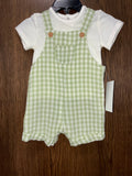 Boys Gingham Overall Set Size 3 Months